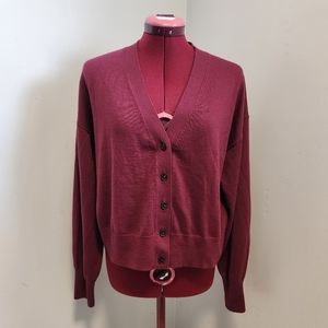 Babaton 100% Merino wool light weight boxy cardigan